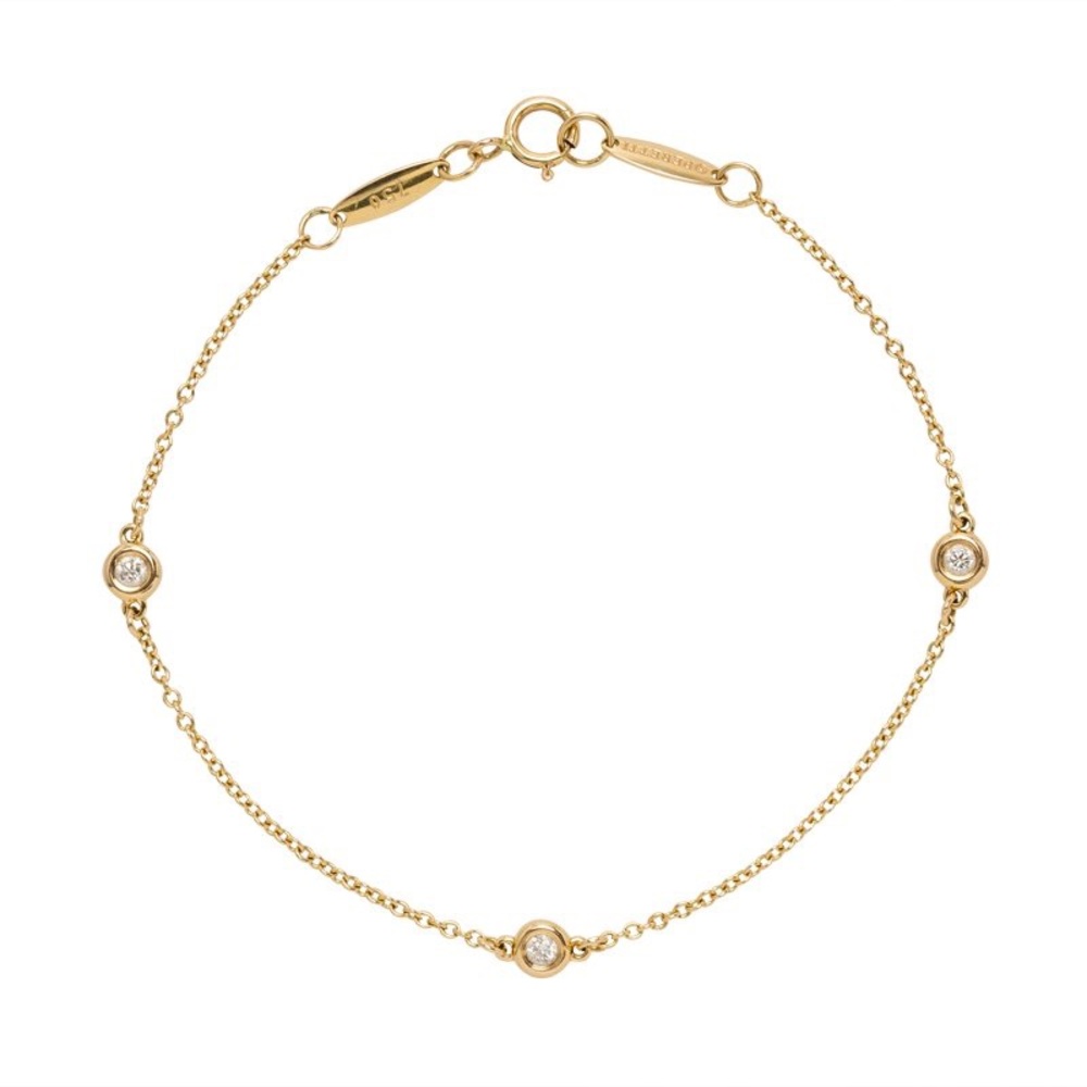 Tiffany’s Elsa Peretti diamonds by the yard 18k gold bracelet